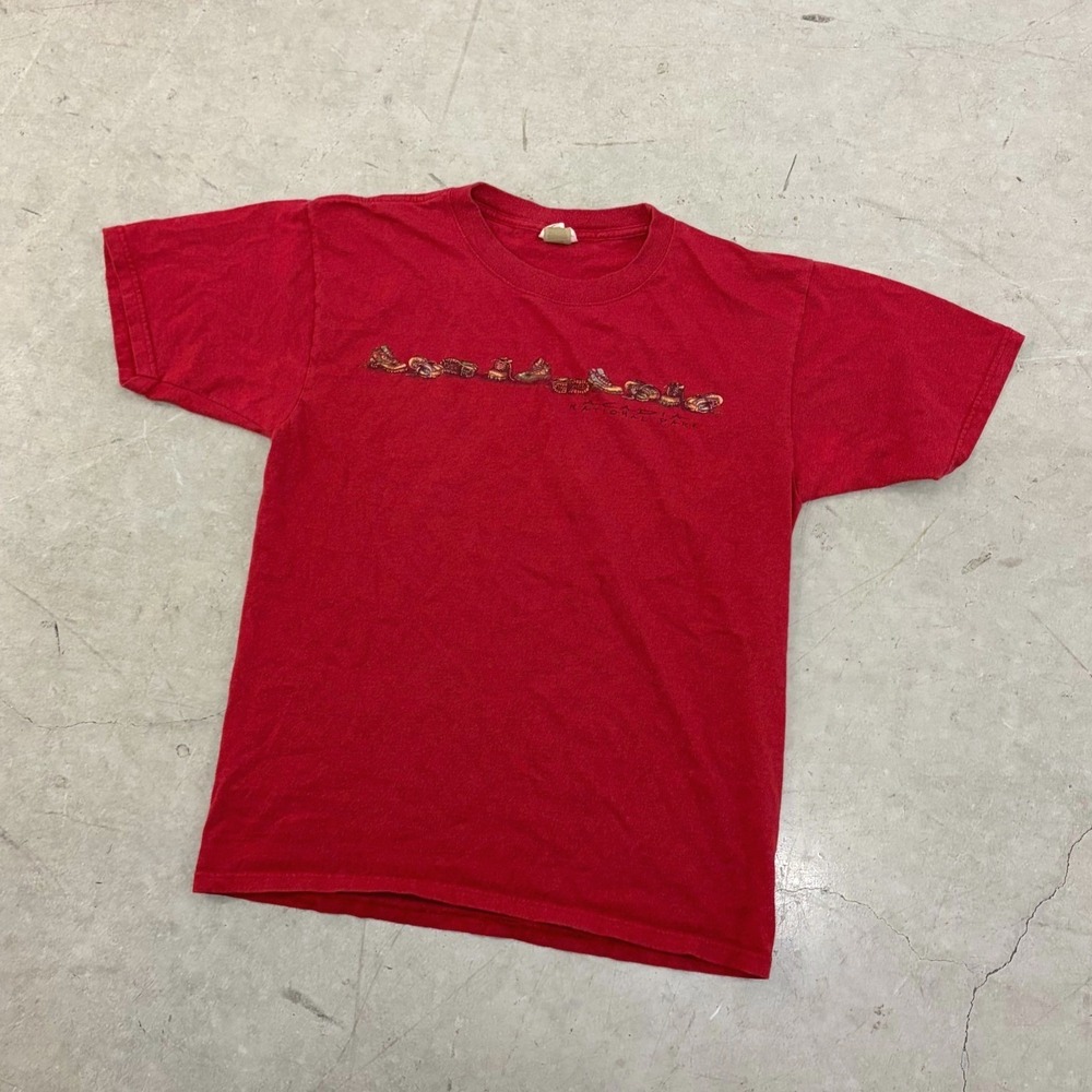 Eco Mountain Acadia National Park Hiking Red T-Shirt Mens Large Made in USA